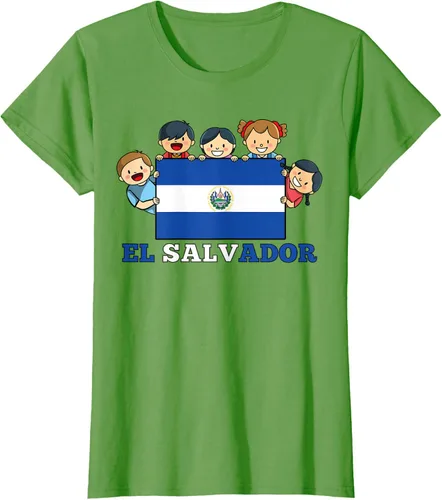 Vista 4 de Camiseta salvadoreña del Mes de la Herencia Hispana con la bandera de El Salvador para niños, Negro