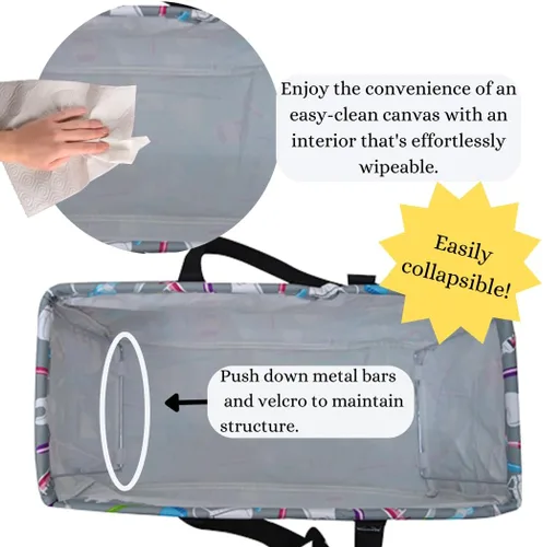Vista 329 de NGIL Bolsa de comestibles reutilizable extra grande plegable de gran tamaño para comestibles, almacenamiento, picnic, playa, Estampado