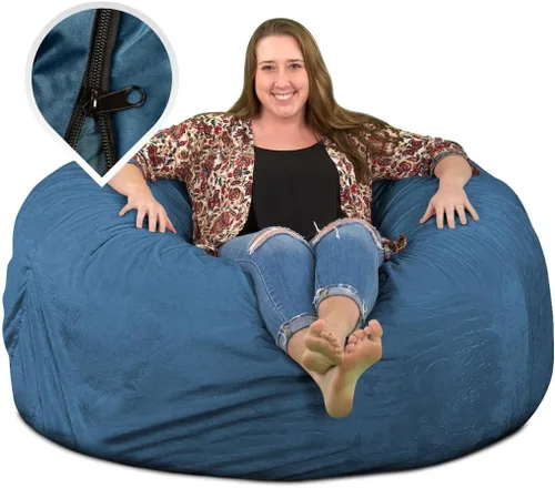 Vista 18 de ULTIMATE SACK 5000 (5 pies) Funda para silla puff en varios colores: Solo funda (5000, piel marrón)