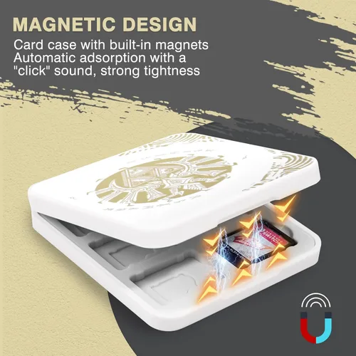 Vista 5 de DLseego Game Card Case for Switch LiteSwitchSwitch OLED, Gold Kingdom Medallion Design Switch Game Cartridge Memory Card Portable Storage with 12