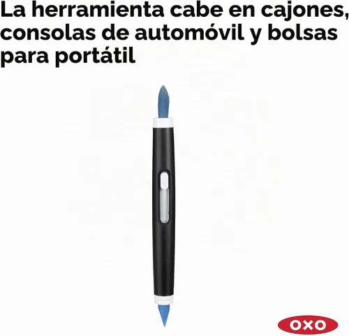 Vista 7 de OXO Grips Cepillo de limpieza de electrónicos Las cerdas suaves barren el polvo, limpiaparabrisas de silicona agarra la suciedad, ideal
