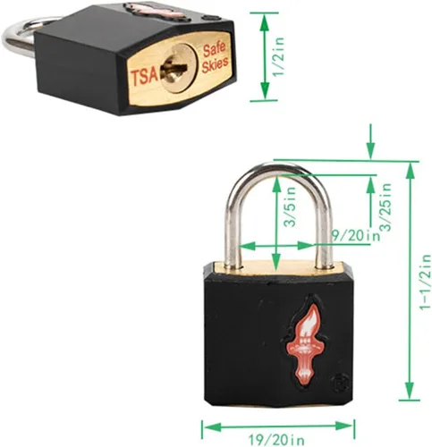 Vista 2 de Paquete de 4 mini cerraduras con llave, candado de equipaje aprobado por la TSA, cerradura de maleta aprobada por la TSA para equipaje, maleta
