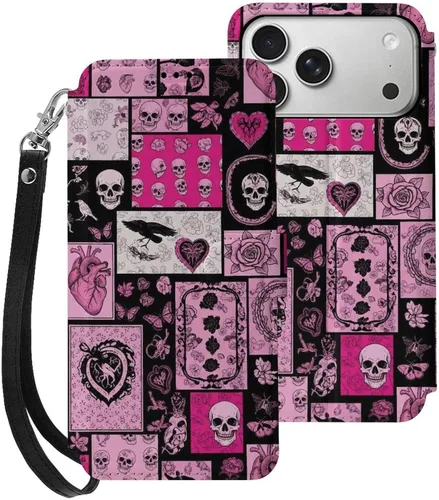 Vista 18 de SWEET TANG Funda protectora para iPhone 17, con tarjetero y tarjetero Patrón 828