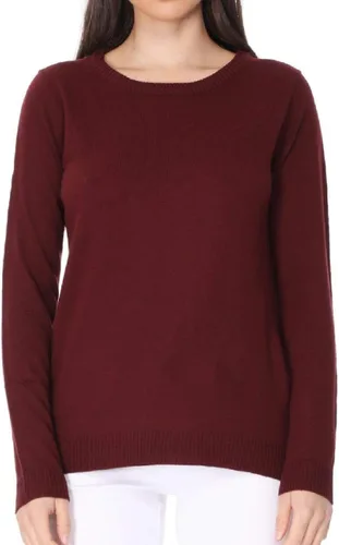Vista 29 de YEMAK suéter de punto casual básico ligero con cuello redondo y manga 3/4 para mujer A.mk3636 - Negro