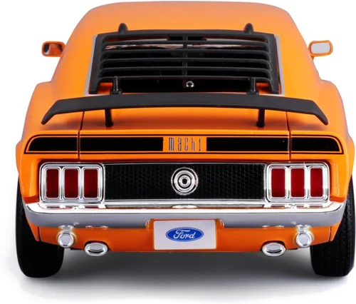 Vista 5 de Maisto 1:18 Edición Especial 1970 Ford Mustang Mach 1, Naranja, Escala 1:18