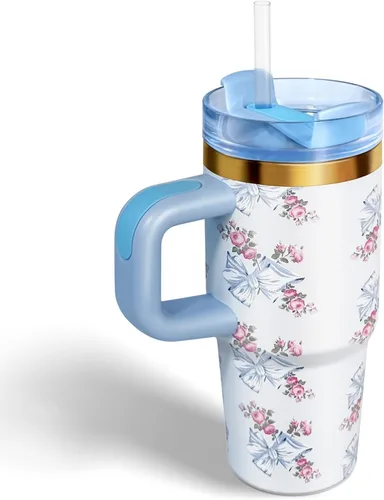 Vista 23 de Vaso de 14 oz con asa y pajita, vaso de 14 oz para niños con tapa y pajita, vasos de acero inoxidable para niños, para deportes al aire libre