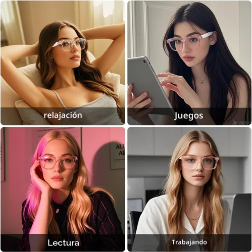 Vista 8 de Gafas Bluetooth con traducción AI, gafas inteligentes con audio Rosa-AI
