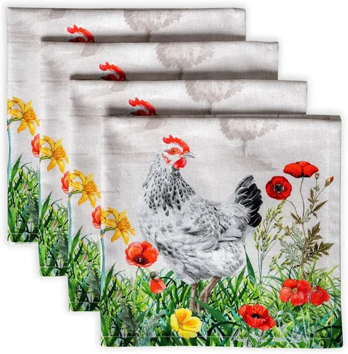 Vista 138 de Maison d' Hermine Juego de 4 servilletas de tela 100% algodón, suaves y duraderas, servilletas cuadradas reutilizables para uso diario, lavables