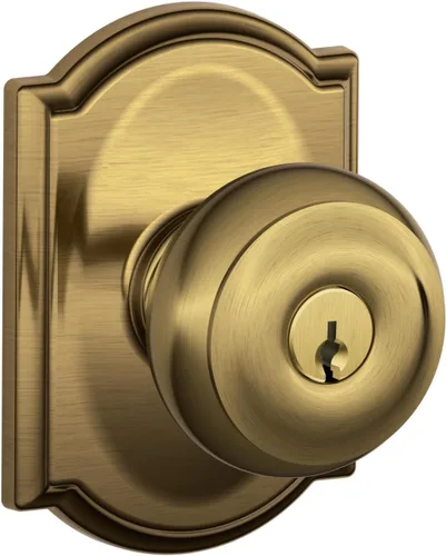 Vista 65 de SCHLAGE F10 GEO 716 Pomo de Puerta Georgiano, Cerradura de Paso para Pasillo y Armario, Bronce Envejecido (Paquete de 4)