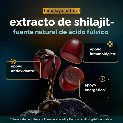 Vista 4 de VitaUp Gomitas Shilajit para energía e inmunidad + gomitas de biotina para el cabello, la piel y las uñas