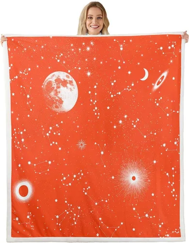 Vista 13 de Erosebridal Galaxy Fleece Blanket 40x50 Constellation Fuzzy Plush Throw for Sofa Couch Black Nebula Stars Sherpa Blanket Outer Space Starry Sky