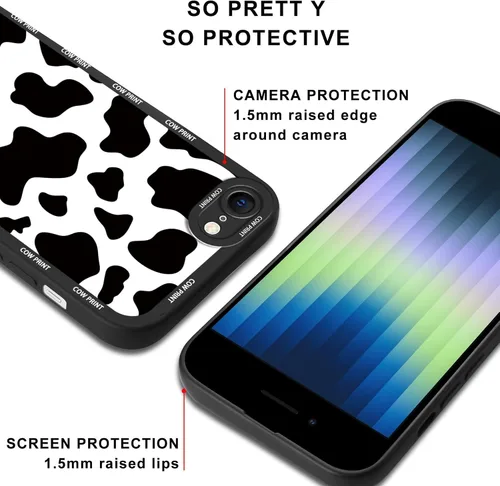 Vista 7 de Paquete de 2 bonitas fundas de teléfono para Apple iPhone 7/8 de 4.7 pulgadas, funda de silicona delgada y suave con estampado de vaca para mujer, a