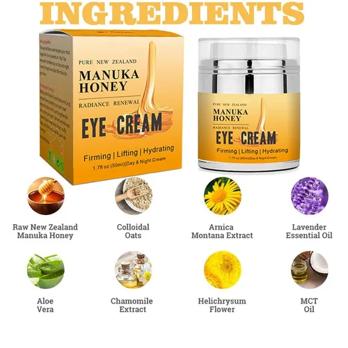 Vista 2 de Grospe Manuka Honey Eye Cream Anti-aging Eye Cream Anti-arrugas Debajo de los ojos Crema se desvanece líneas finas Levantamiento y reafirmante