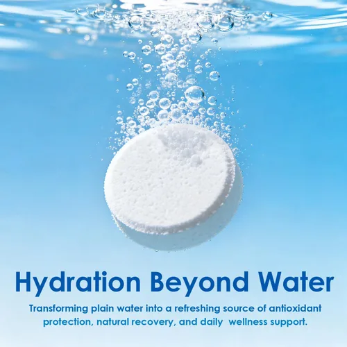 Vista 3 de Tabletas de agua de hidrógeno - Tableta de hidrógeno molecular de 16 PPM - 200 mg de magnesio - Tabletas de hidrógeno de disolución rápida para agua