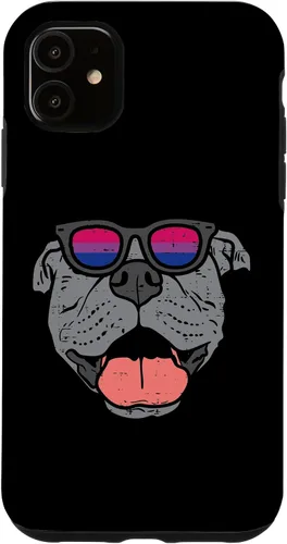 Vista 5 de Funda para iPhone 14 Pitbull Dog LGBTQ Bisexual Flag Gay Pride Ally Bi Dog Lover