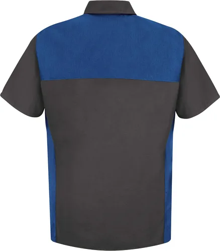Vista 2 de Red Kap Camisa de deportes de motor para hombre manga corta CarbónAzul Real