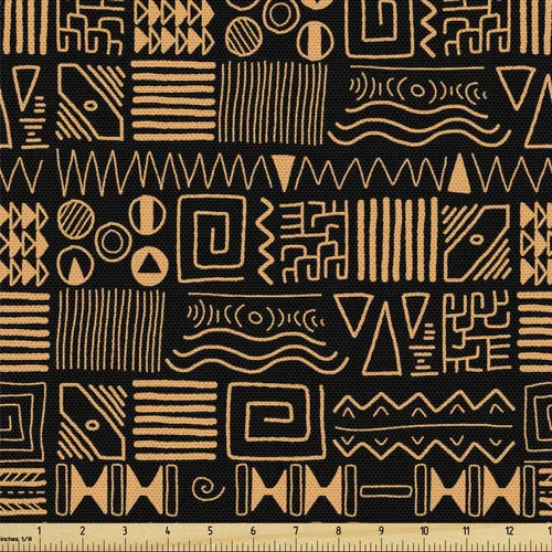 Vista 8 de Ambesonne Tela tropical de The Yard, impresión continua de aves exóticas crestadas Monstera sandía piña, tela decorativa para tapicería y detalles