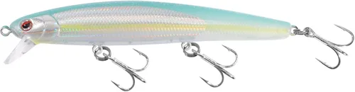 Vista 27 de LITTMA Señuelos de pesca de surf de California Señuelos de pesca de agua salada Jerkbait Crankbait Surf Minnow 110 - Sardina metálica Super Glow
