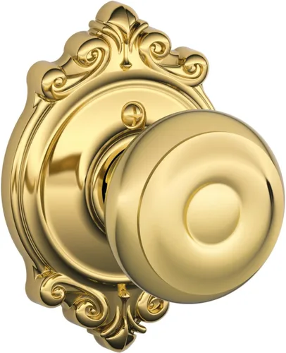 Vista 107 de SCHLAGE F10 GEO 716 Pomo de Puerta Georgiano, Cerradura de Paso para Pasillo y Armario, Bronce Envejecido (Paquete de 4)