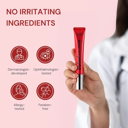 Vista 7 de Crema de ojos Retinol antienvejecimiento: tensor instantáneo de ojos y crema hidratante reparadora de arrugas - Tratamiento de bolsas debajo