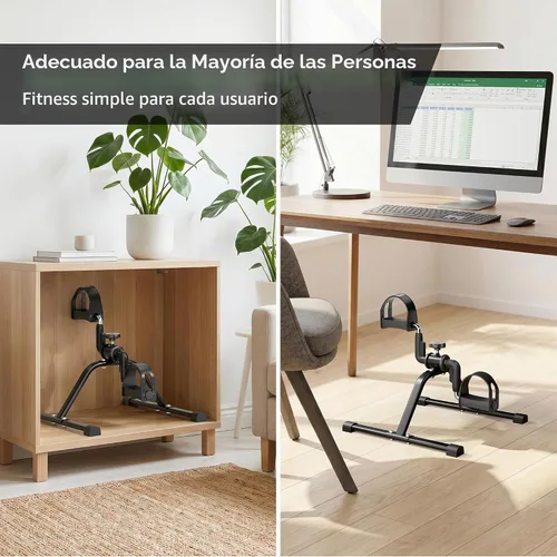 Vista 6 de Pedal Exerciser Mini Stationary Cycle with Adjustable Resistance, Under Desk Bike for Home Exercise Equipment, Lightweight and Compact