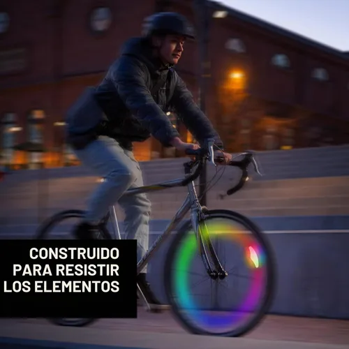 Vista 7 de Nite IZE SpokeLit - Luz de rueda para bicicleta para visibilidad y seguridad, luces LED para ruedas de bicicleta, luz de rueda de bicicleta, batería