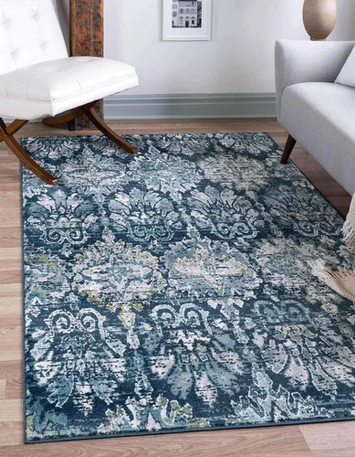 Vista 19 de Unique Loom Sumter Collection - Alfombra de área Brewton (2 pies x 6 pies, azul marino/azul)