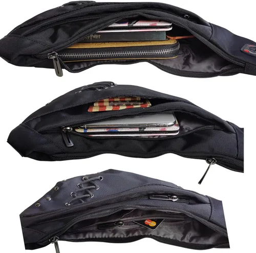 Vista 11 de Mochila de nylon para el pecho, mochila de viaje en bicicleta y gimnasio