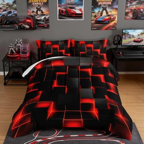 Vista 45 de HOSIMA Juego de edredón de decoración gótica, patrón de calaveras de polilla de la muerte, juego de cama de Halloween tamaño Queen para decoración