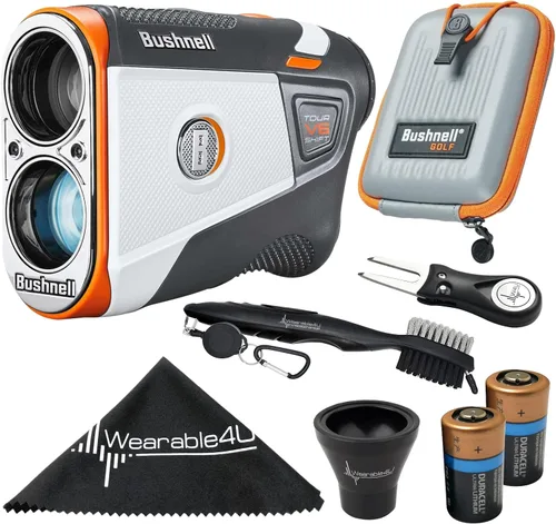 Vista 10 de Bushnell Tour V6 / Tour V6 Shift Telémetro láser de golf con paquete Wearable4U