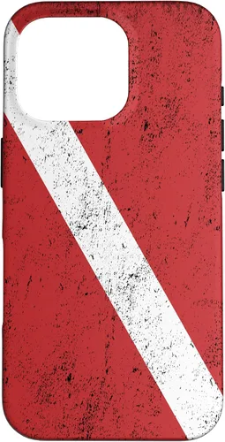 Vista 20 de Bandera de buceo para iPhone 16 para buceadores con funda de efecto envejecido