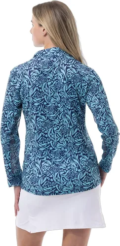 Vista 3 de SanSoleil SolCool UV 50 Camiseta de manga larga con cremallera y estampado para mujer