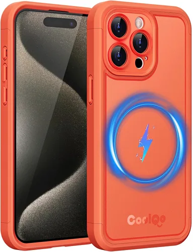 Vista 29 de COOLQO Funda magnética para iPhone 12, doble capa mate resistente a los arañazos, color negro