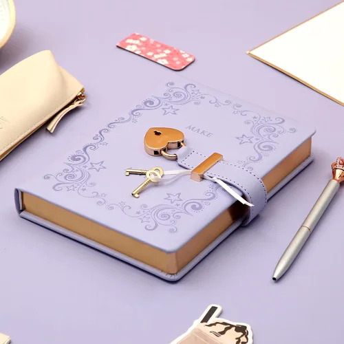 Vista 7 de Diario con candado para niñas de 8 a 12 años, diario para escribir 296 páginas rayadas, diario con cerradura, juego de caja que incluye cuaderno