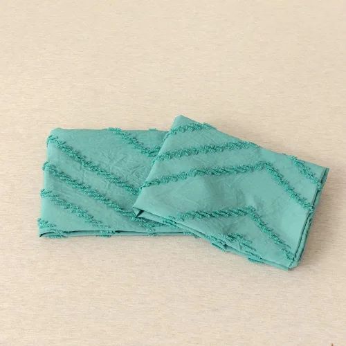 Vista 6 de Juego de funda de edredón individual (66 x 90 pulgadas), diseño copetudo, juego de ropa de cama de microfibra azul, 2 piezas, funda de edredón