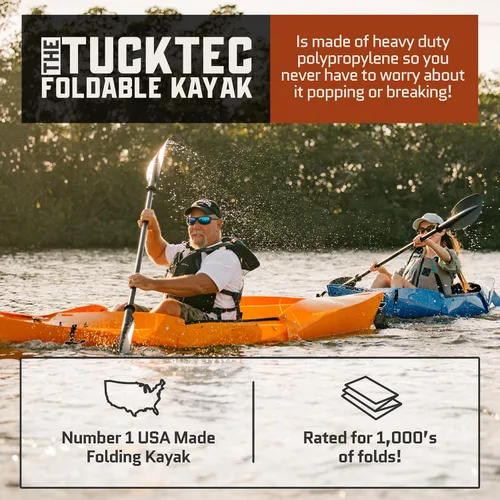 Vista 2 de Tucktec Kayak plegable PRO de 10 pies – Kayak plegable de tamaño completo – Kayak portátil para adultos – Fabricado en Estados Unidos