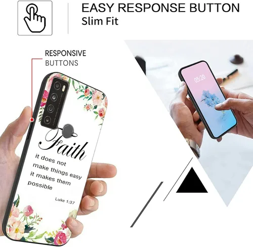 Vista 2 de Rossy Funda para teléfono TCL 30 XL T701DL con versículo bíblico 1-37, patrón elegante cristiano para mujeres y hombres, funda protectora