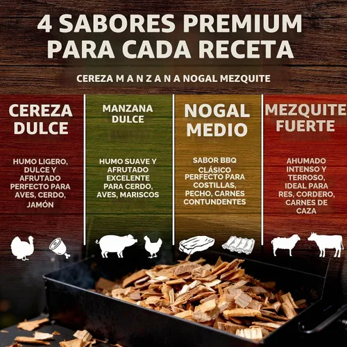 Vista 2 de Mr. Bar-B-Q Astillas para ahumar de madera Mesquite, astillas de ahumar de madera de mezquite 100 % natural para ahumadores, funcionan en cualquier
