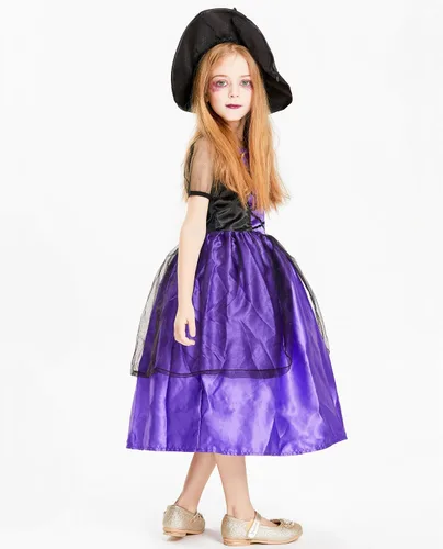Vista 4 de Disfraz de bruja para niñas, disfraz de araña para niños, disfraz de araña de Halloween
