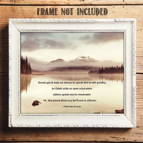 Vista 8 de TJ Originals - Cherokee Prayer Great spirit help me, arte nativo americano, citas de curación espiritual, decoración de pared sin marco de 11 x 14