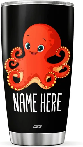 Vista 10 de CUBICER Vasos de café aislados personalizados, bebidas frías y calientes, taza de viaje religiosa con tapa, regalos de cumpleaños para adultos