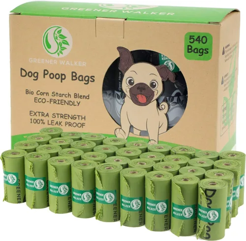 Vista 8 de GREENER WALKER Bolsas de basura para perros, 540 bolsas extragruesas, fuertes, 100% a prueba de fugas (marrón)