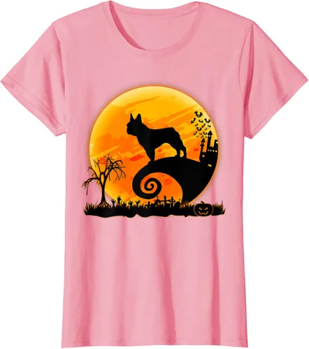 Vista 11 de Camiseta divertida de disfraz de Halloween para perro y luna de Bulldog francés, Negro, S