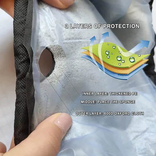 Vista 4 de Funda de resorte para trampolín de 40 pulgadas, almohadilla de seguridad de repuesto para mini trampolín de 3 capas, tela Oxford resistente a