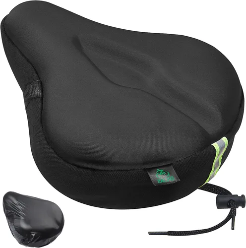 Vista 14 de Zacro Cojín de asiento de bicicleta, funda acolchada de gel para asiento de bicicleta para hombres y mujeres, cómodo, asiento de bicicleta