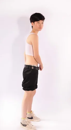 Vista 2 de MISWSU Carpeta de pecho elástica de 7.9in, 3 filas de ganchos para tomboy trans, lesbianas