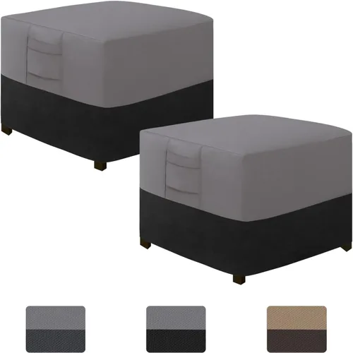 Vista 23 de Easy-Going Funda otomana para exteriores, funda impermeable para otomana de patio, funda resistente para muebles de exterior con asas acolchadas
