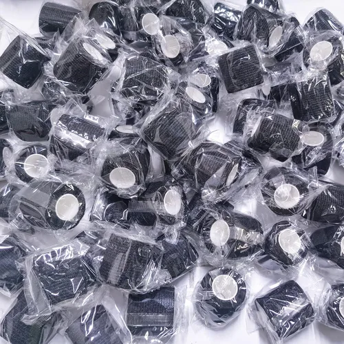 Vista 7 de BQTQ 96 rollos de cinta autoadhesiva de 2 pulgadas, color negro, autoadhesiva, vendaje atlético, vendajes elásticos para esguinces de hinchazón