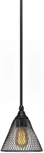 Vista 27 de Toltec Lighting Tallo Colgado Mini colgante, acabado de cobre negro, 3.5" cuadrado humo burbuja vidrio