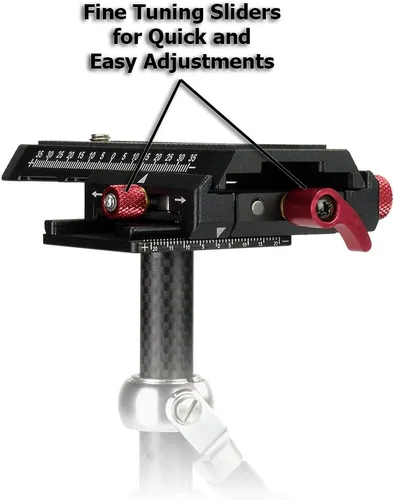 Vista 3 de Fotodiox Estabilizador de cardán de fibra de carbono profesional para cámaras DSLR, MILC y GoPro, sistema estabilizador de video portátil y soporte
